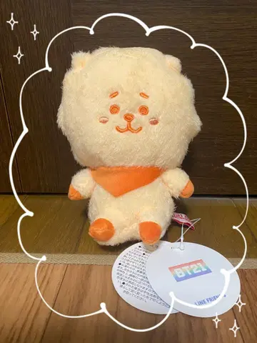 [ BT21 ] 5주년 기념 레인보우 컬러 비니 인형 RJ 오렌지