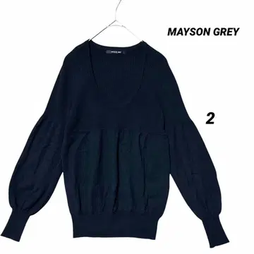 MAYSON GREY 메이슨 그레이 리브 절개 니트 블랙 긴팔 2