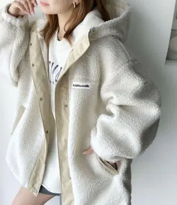 JaVa 자바 콜라보 스탠드 후드 오버 사이즈 보아 아우터 S