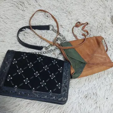 블랙 스웨이드 장식 숄더백 세트 [ ZARA,topshop ]