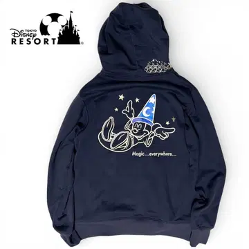Disney Resort 판타지아 풀 집업 후드티 네이비 미키