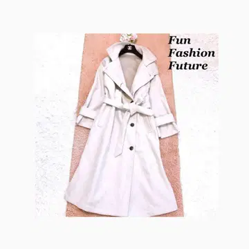 택 포함 Fun Fashion Future 코트 롱 벨트 리본