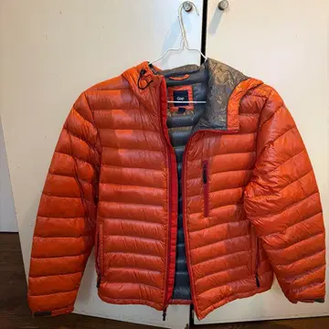 Gap 오렌지 후드 부착 다운 자켓