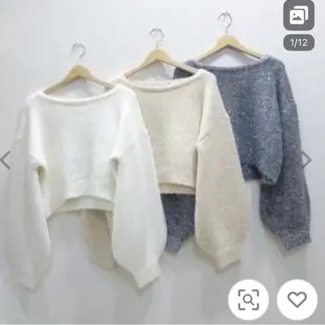 COCO DEAL [스팽글 퍼프 슬리브 니트] 베이지