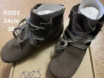 [새상품급] 코스 KOOS 24cm 숏부츠 스웨이드 레이스업 소가죽