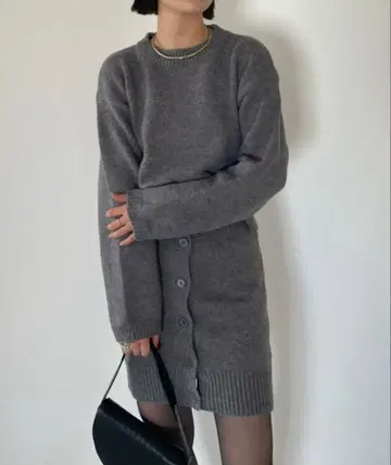 HANNE 니트 스커트 셋업 그레이