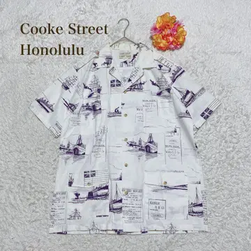 Cooke Street 알로하 셔츠 [ L ] 배 프린트 캐주얼