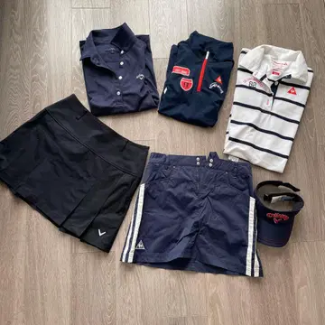 골프웨어 6종 세트 (스커트, 스칸츠, 원피스, 의류, 바이저)