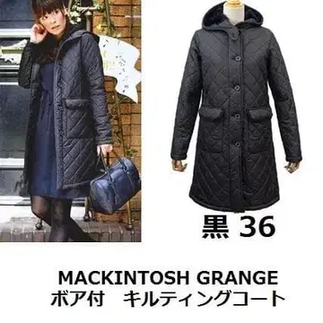 새상품 GRANGE 매킨토시 그런지 퀼팅 코트 블랙 36/M