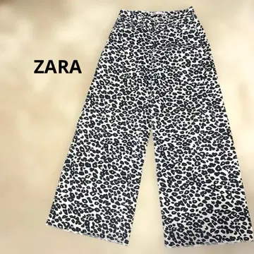 ZARA 레오파드 무늬 와이드 팬츠 EUR 34