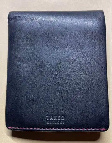 KIKUCHI TAKEO 접이식 지갑 블랙 가죽