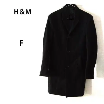 H&M 체스터 롱 코트 블랙 F