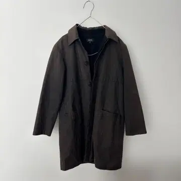 분위기 발군 A.P.C 롱 코트 오일 코팅 다크 브라운 S