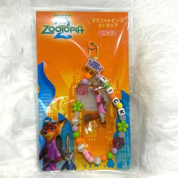 주토피아2 닉 마스코트 비즈 스트랩 키링 극장 굿즈