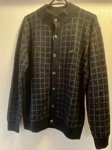 네이비 체크 가디건