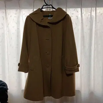 새상품급 21ABR 브라운 롱 코트 큰 카라 부착 4L 세탁 완료