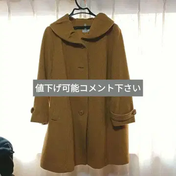 새상품급 21ABR 브라운 롱 코트 큰 카라 부착 4L 세탁 완료