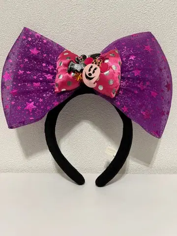 새상품급 중고 미니 마우스 큰 리본 머리띠 할로윈