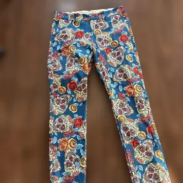 라우드마우스 남성 바지 스컬과 장미 무늬 슈가 스컬 L