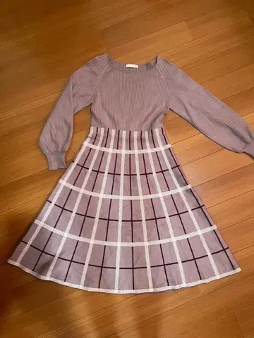 배색 도킹 원피스