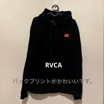 RVCA 블랙 후드 부착 후드티