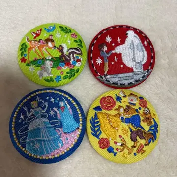 디즈니 자수 캔뱃지 베이맥스 신데렐라 미녀와 야수 밤비