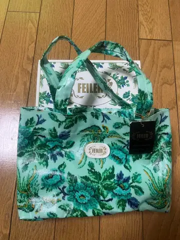 [새상품급] FEILER 플로럴 핸드백 민트 그린