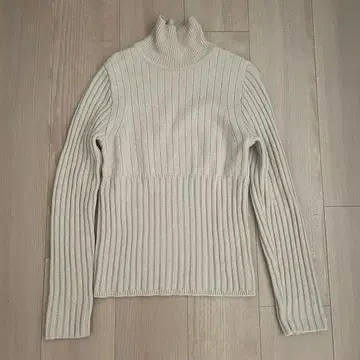 IENA 울 리브 니트 풀오버 베이지