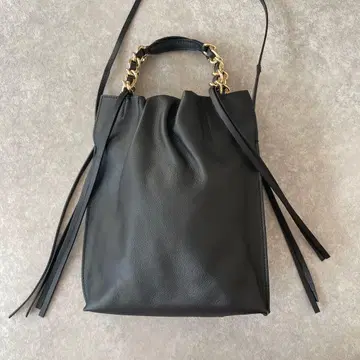 새상품 밴야드 스톰 2WAY 가죽 숄더백 블랙 천연 가죽