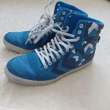 [ hummel ] 파랑 카모 패턴 하이컷 스니커즈