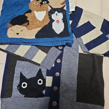 미사용 새상품 CARA 카라 여성용 가디건 머플러 2점