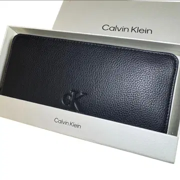 Calvin Klein 블랙 가죽 장지갑 지갑 CK 로고 블랙