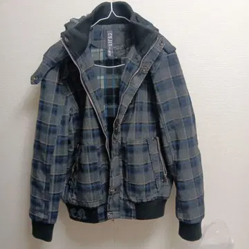 체크 무늬 플리스 자켓