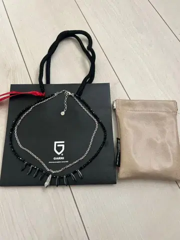 GARNI 2연 목걸이 블랙 실버