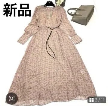 택 포함 미사용 새상품 언타이틀 롱 원피스 사이즈 1 페이즐리 무늬