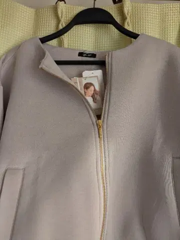 연보라 노카라 자켓 지퍼