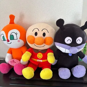 호빵맨 봉제 인형 3개 세트 약 30cm