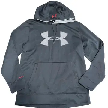 언더아머 빅 로고 후드티 M 자수 로고 블랙