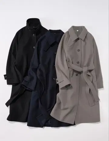 GU 코지 멜톤 발마칸 코트 블랙