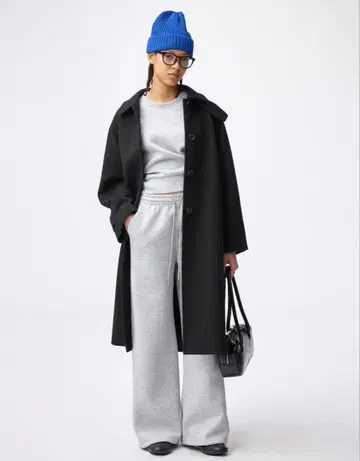 GU 코지 멜톤 발마칸 코트 블랙 L 사이즈