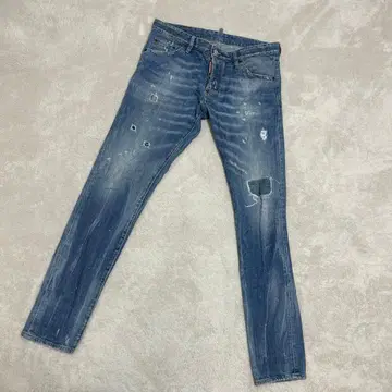 컨디션 최상 DSQUARED2 데미지 가공 블루 스트레이트 데님