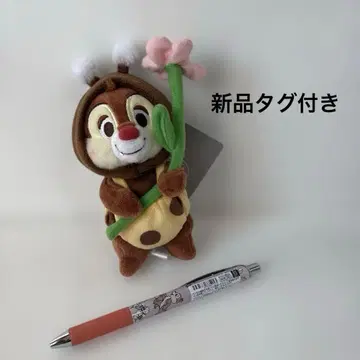 데일 봉제 인형 키링 플라워 칩과 데일 볼펜 세트