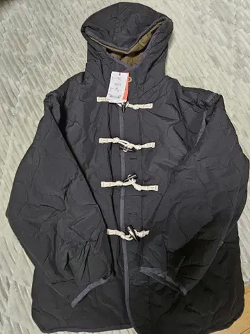 블랙 더플 코트 스타일 자켓