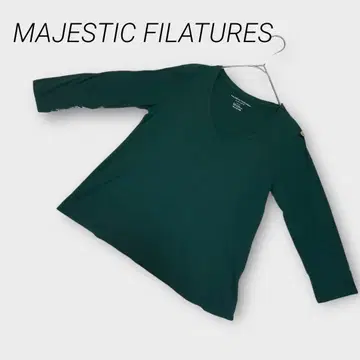 마제스틱 캐시미어 V넥 티셔츠 코튼 니트