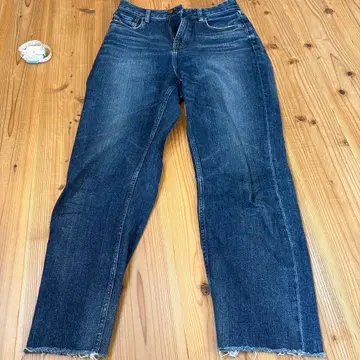 RED CARD 다크 블루 와이드 레그 데님