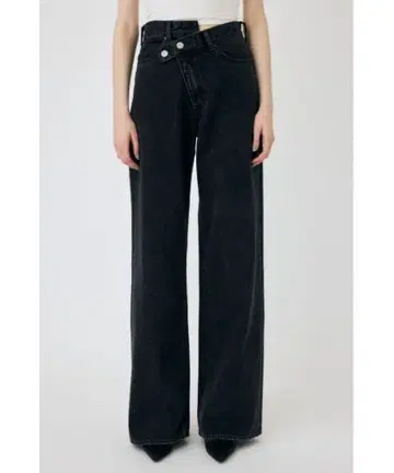 MOUSSY 크로스 웨이스트 와이드 스트레이트 사이즈 1