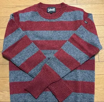 schott 보더 니트 울 100% 사이즈 L