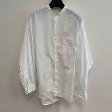 그라프 페이퍼 오버 사이즈 밴드 카라 셔츠 브로드 화이트 O