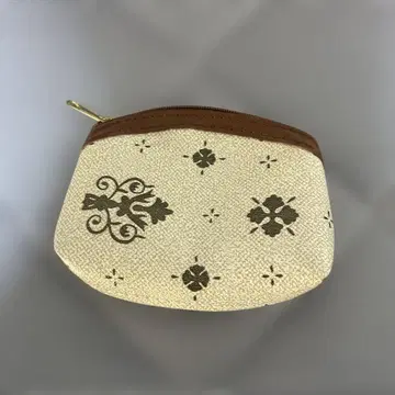 아이보리 꽃무늬 코인 케이스