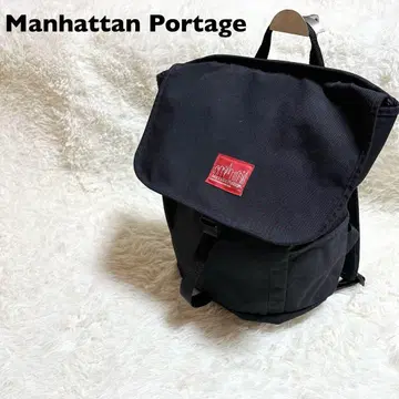 맨하탄 포티지 백팩 블랙 스테디셀러 로고